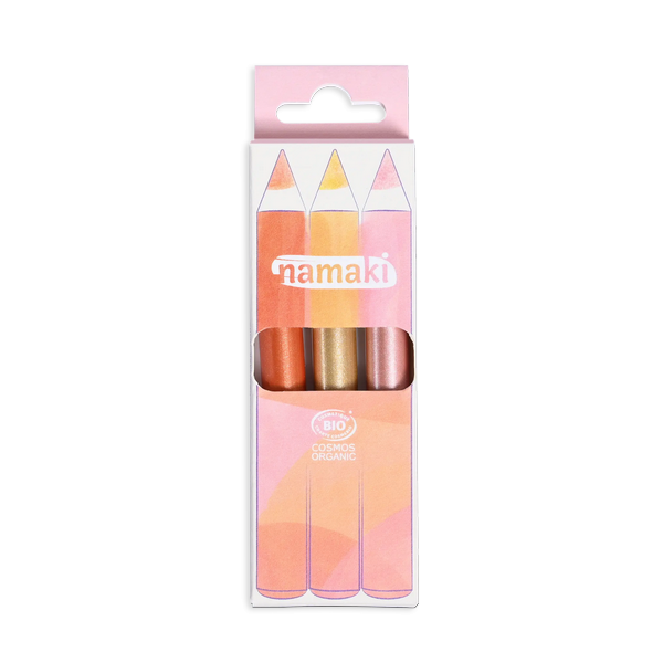 Kit 3 crayons de maquillage pailletés (rayon de soleil) - 1