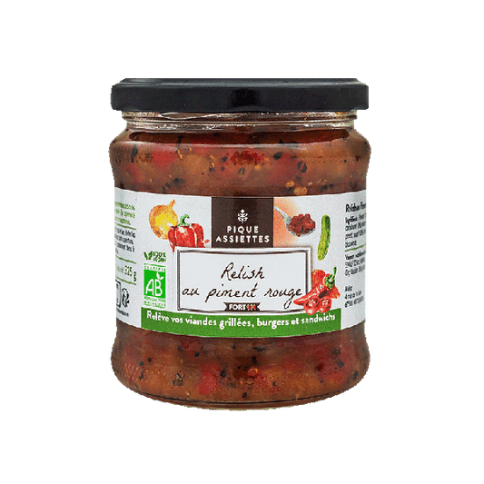 Pique Assiettes -- Relish au piment rouge bio - 325 g